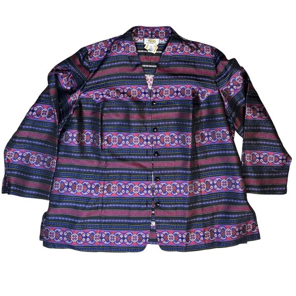 Talbots Woman Petites 16W Petites Silk Blend Kimono Style Jacket Blazer - Picture 1 of 14